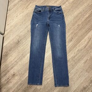 KUT from the Kloth Womens Straight Leg Distressed Medium Wash Jeans Size 2